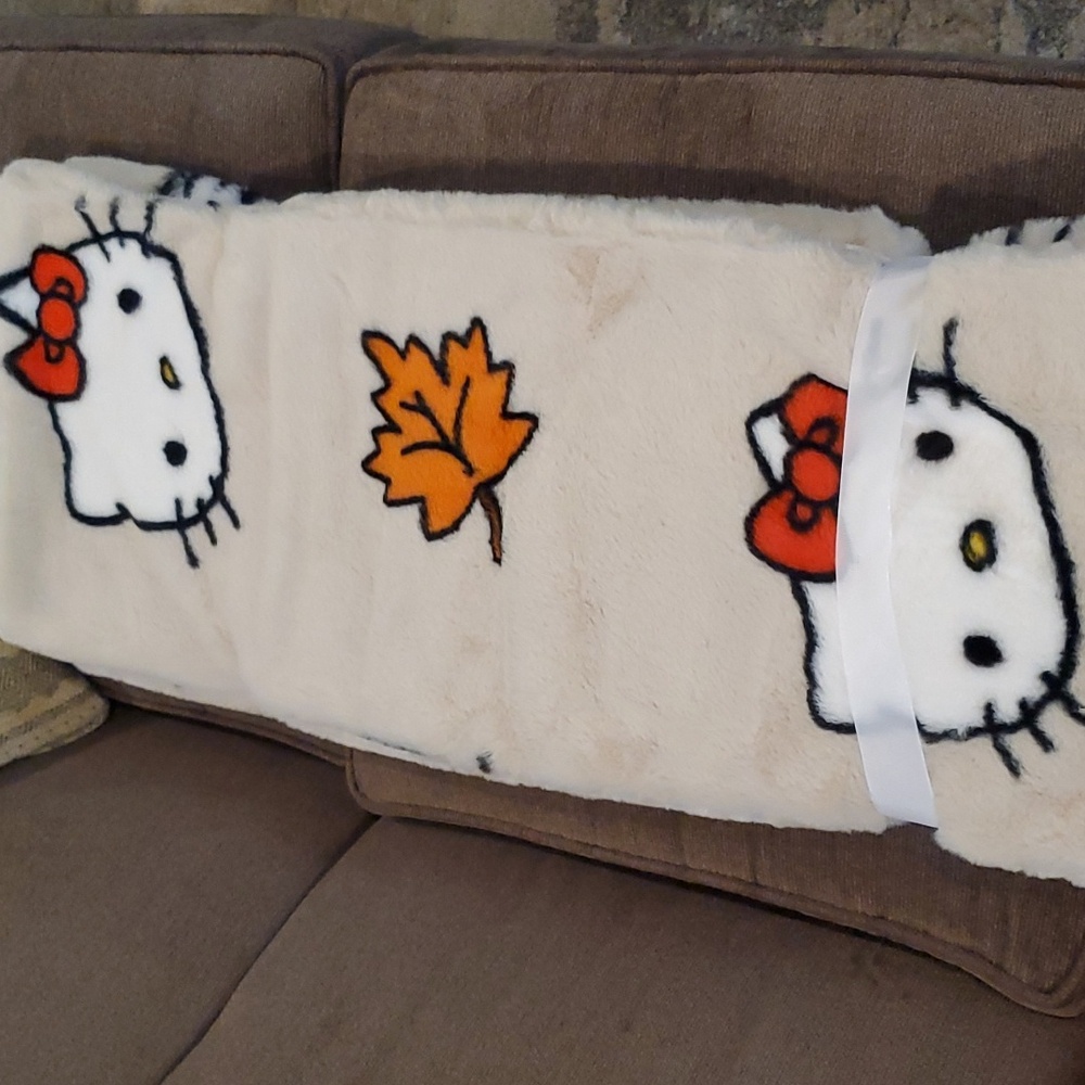 Fall Faux Rabbit Hello Kitty Blanket-NWT